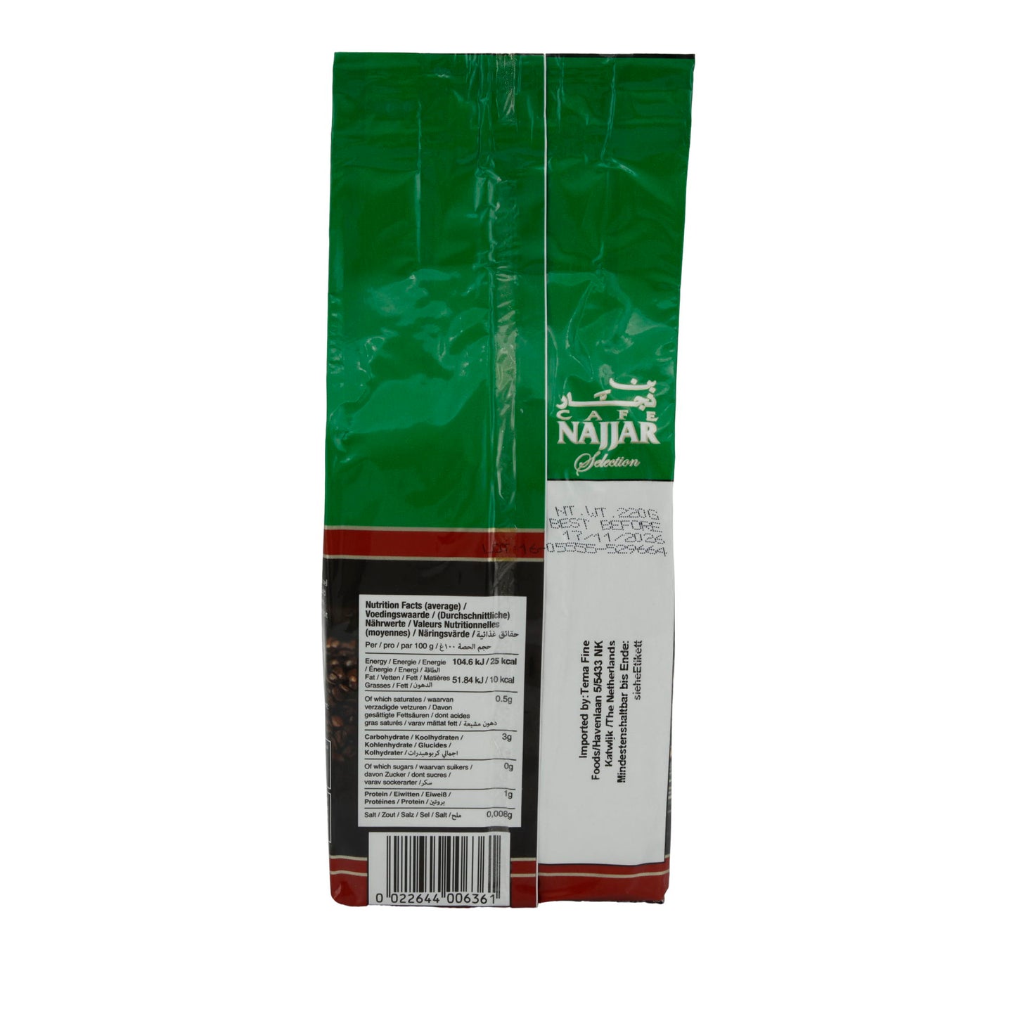 Café Najjar Selection Arabica 100% with Cardamom, ground coffee, 200g + 20g
