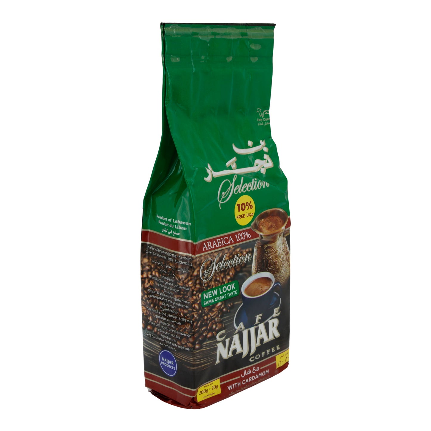 Café Najjar Selection Arabica 100% with Cardamom, ground coffee, 200g + 20g
