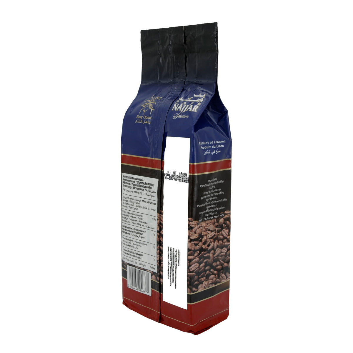 Kaffee Café Najjar | Selection Arabica 100% | Reiner brasilianischer gemahlener Kaffee | 450 g NAJJAR