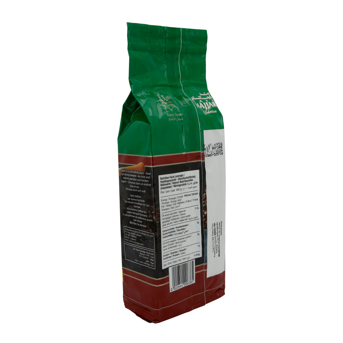 Café Najjar Selection Arabica 100% with Cardamom – High-Quality Coffee from Lebanon 495g