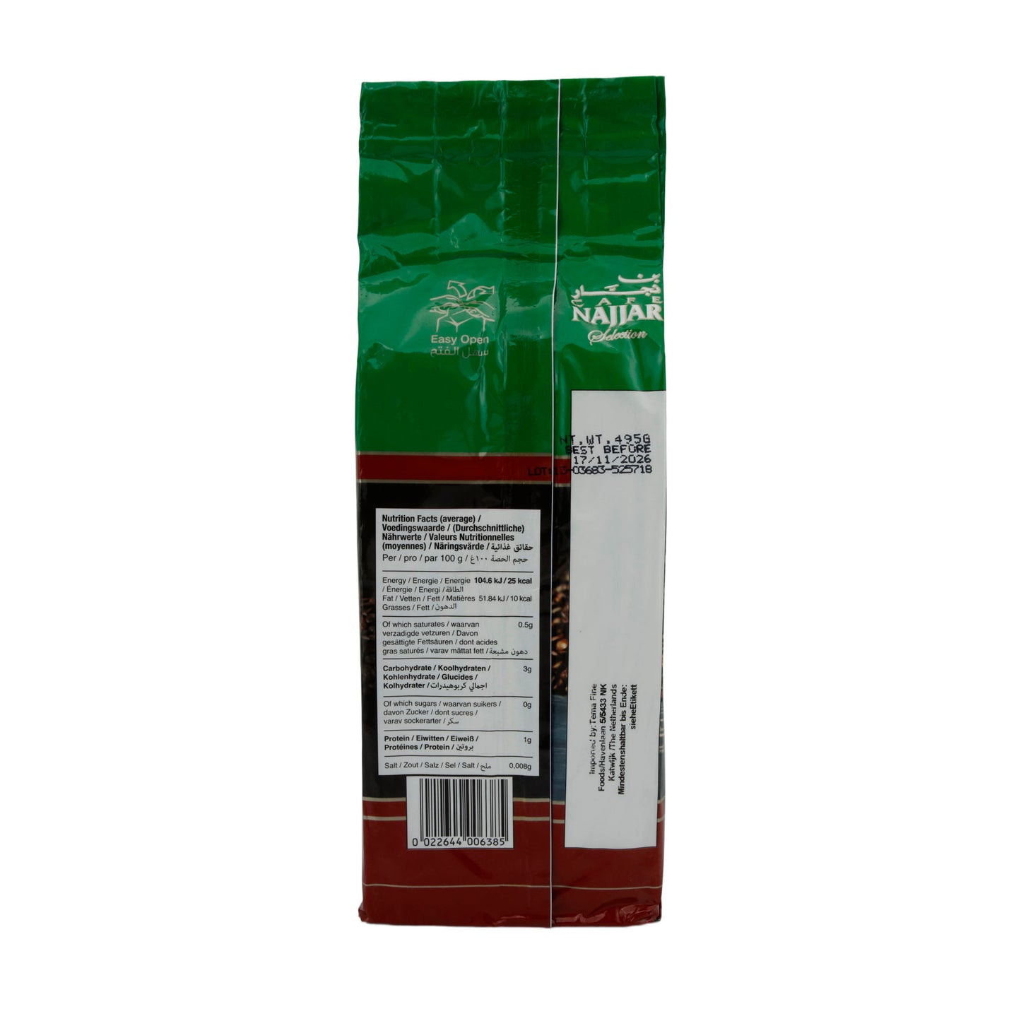 Café Najjar Selection Arabica 100% with Cardamom – High-Quality Coffee from Lebanon 495g