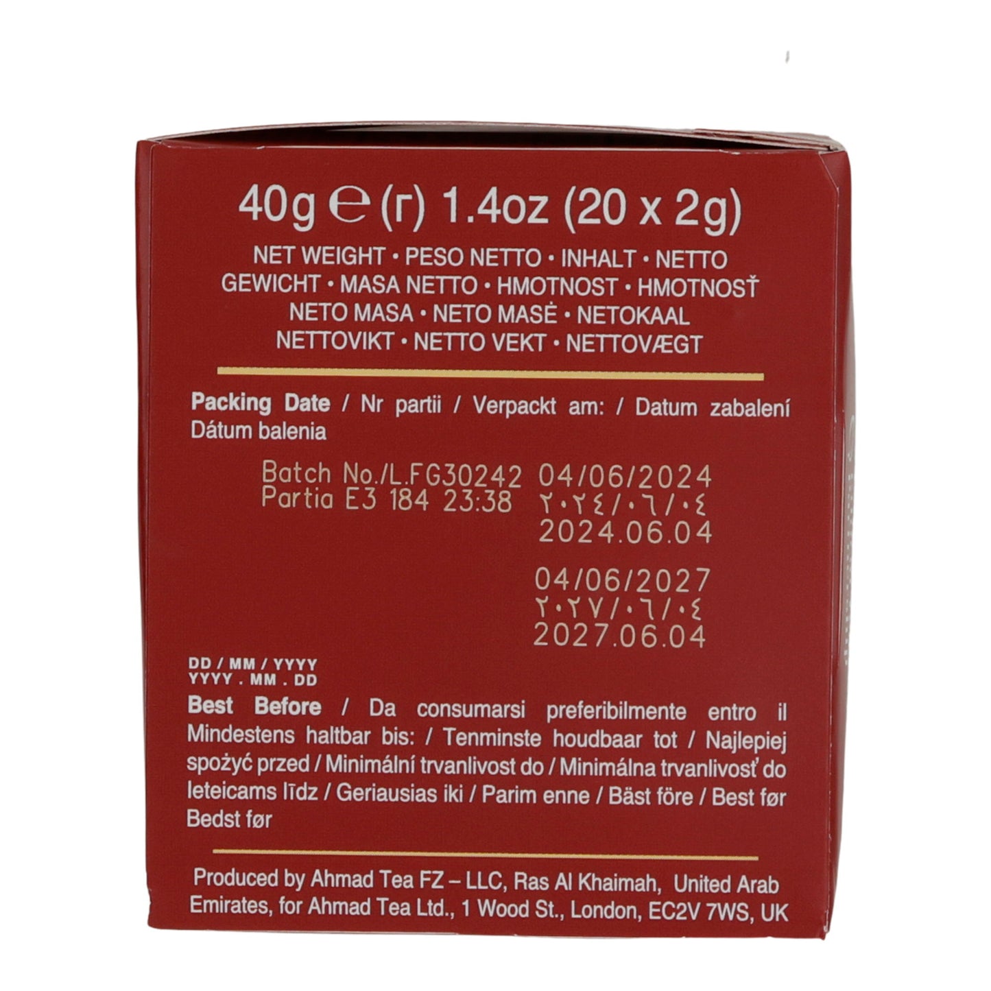 6x20 Aluminum Tea Bags Strawberry Sensation, Ahmad Tea