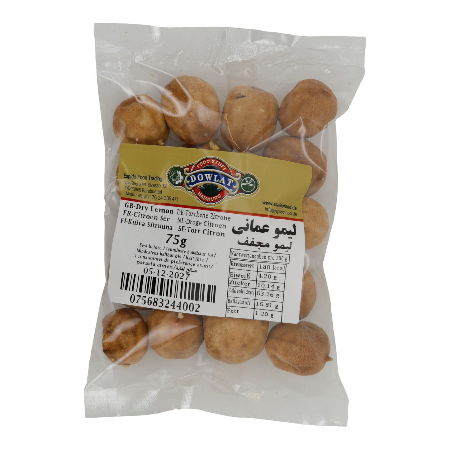Limonen essiccate bianche Dowlat 75g. 1x18
