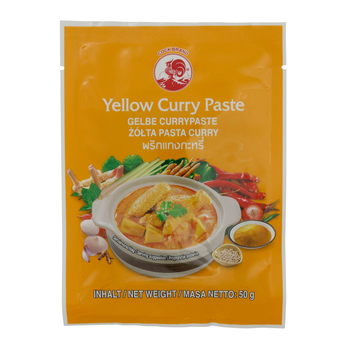 Pasta di Curry Cock Brand | Pasta di Curry Giallo | Per curry thailandesi | 50 g