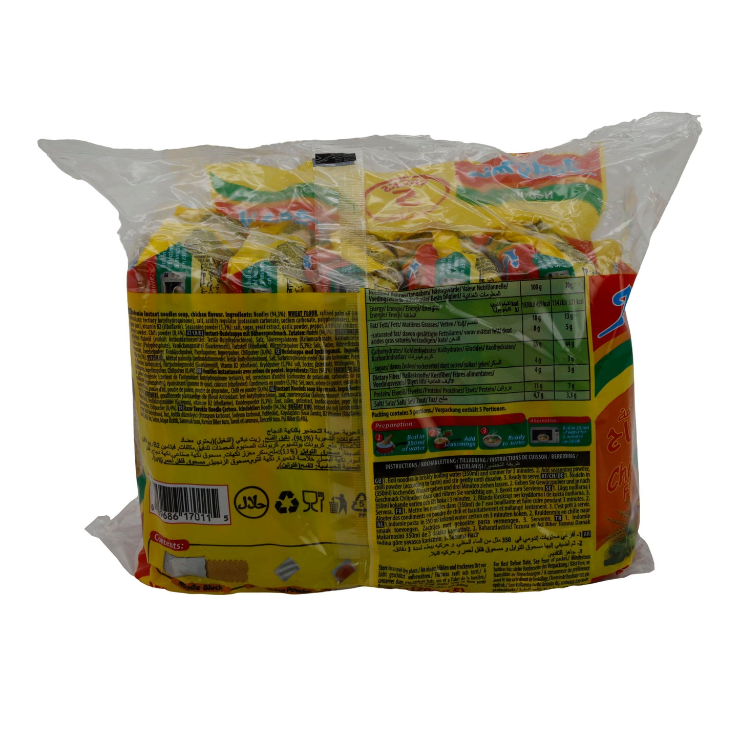 Indomie Anında Erişte | Tavuk Aromalı | Baharatlı Hızlı Erişte | 350 g (5 x 70 g)