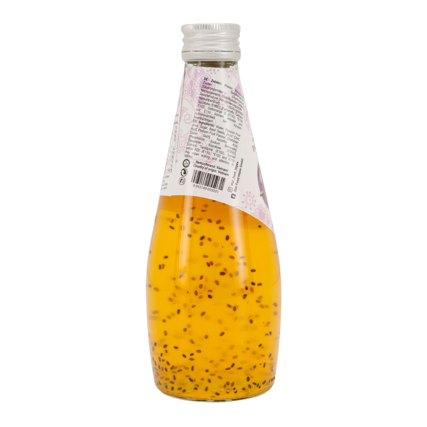 Basil Seed Getränk Star Fresh | Erfrischend | Mit Passionsfrucht | 290 ml