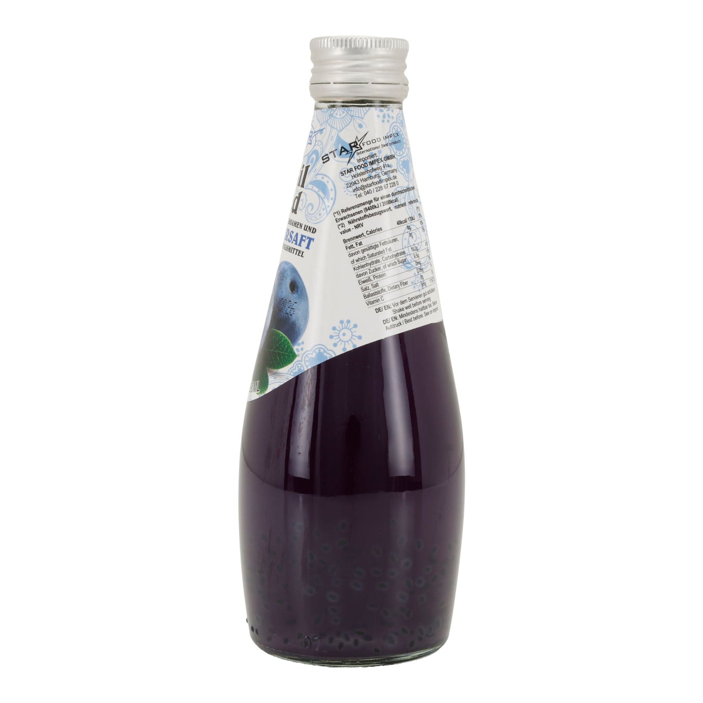 Basil Seed Getränk Star Fresh | Erfrischend | Mit Heidelbeere | 290 ml