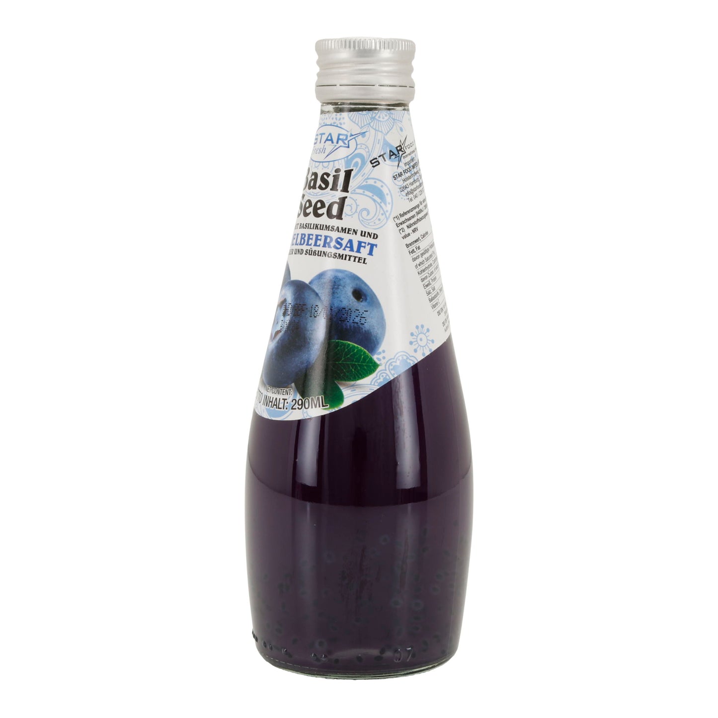 Basil Seed Getränk Star Fresh | Erfrischend | Mit Heidelbeere | 290 ml