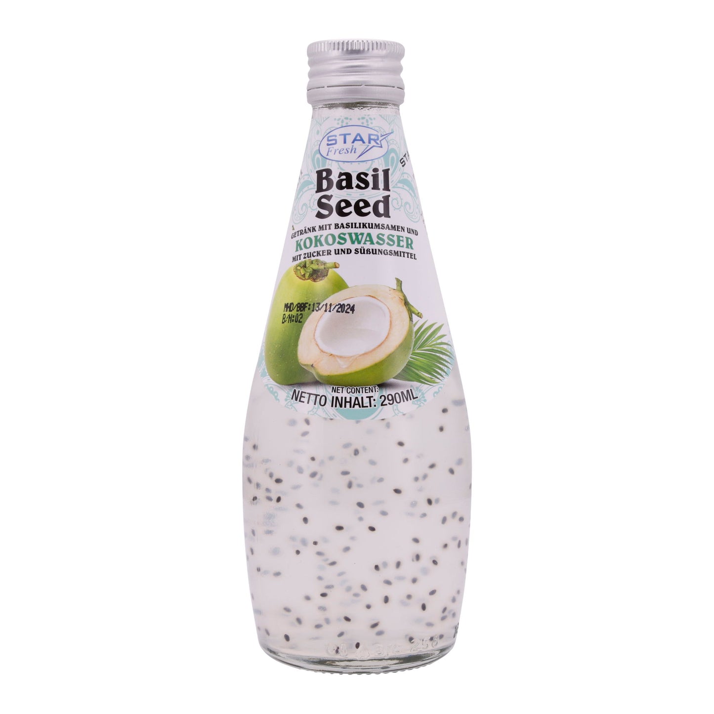 Bevanda ai semi di basilico Star Fresh | Rinfrescante | Con acqua di cocco | 290 ml