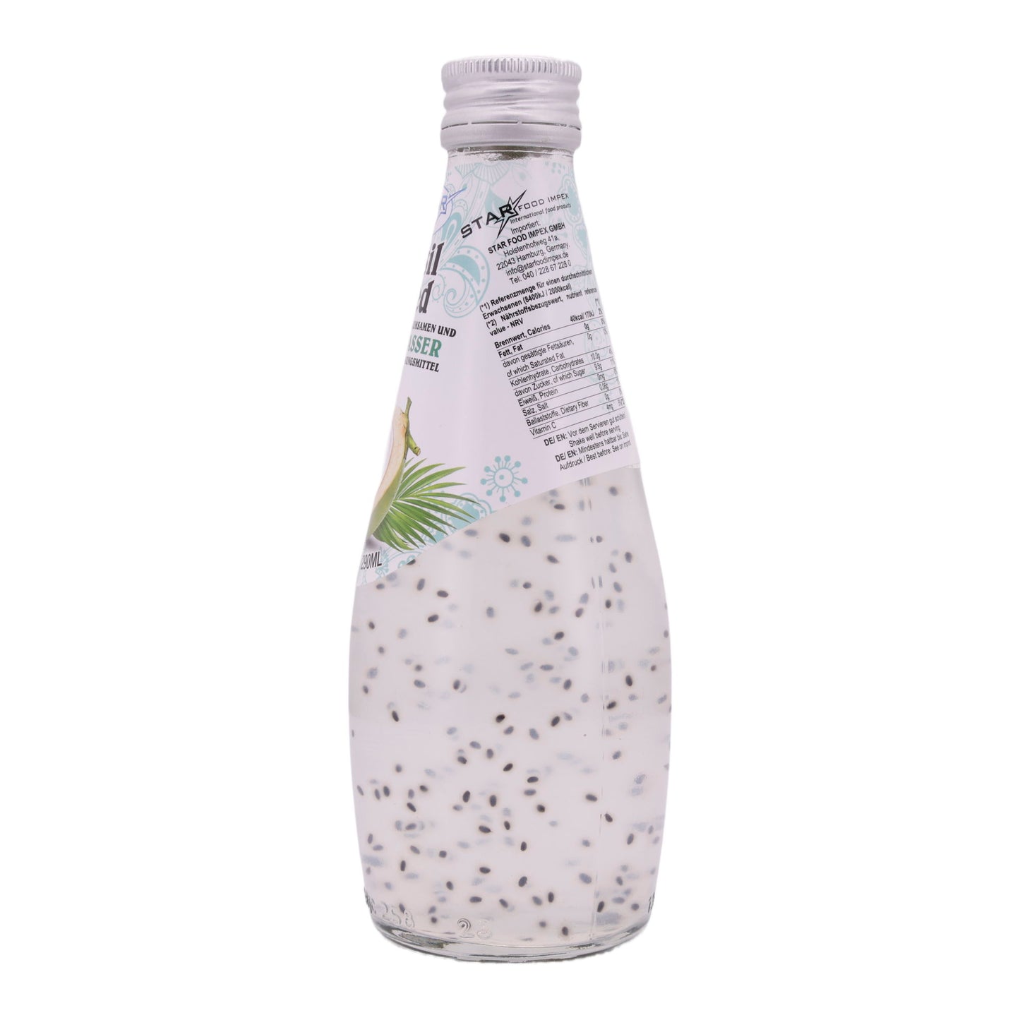 Bevanda ai semi di basilico Star Fresh | Rinfrescante | Con acqua di cocco | 290 ml