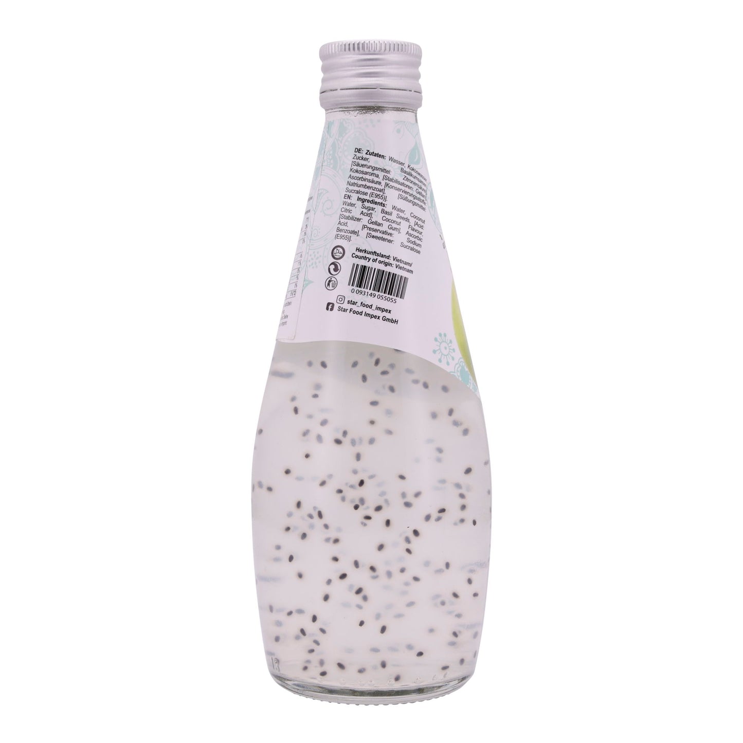 Bevanda ai semi di basilico Star Fresh | Rinfrescante | Con acqua di cocco | 290 ml