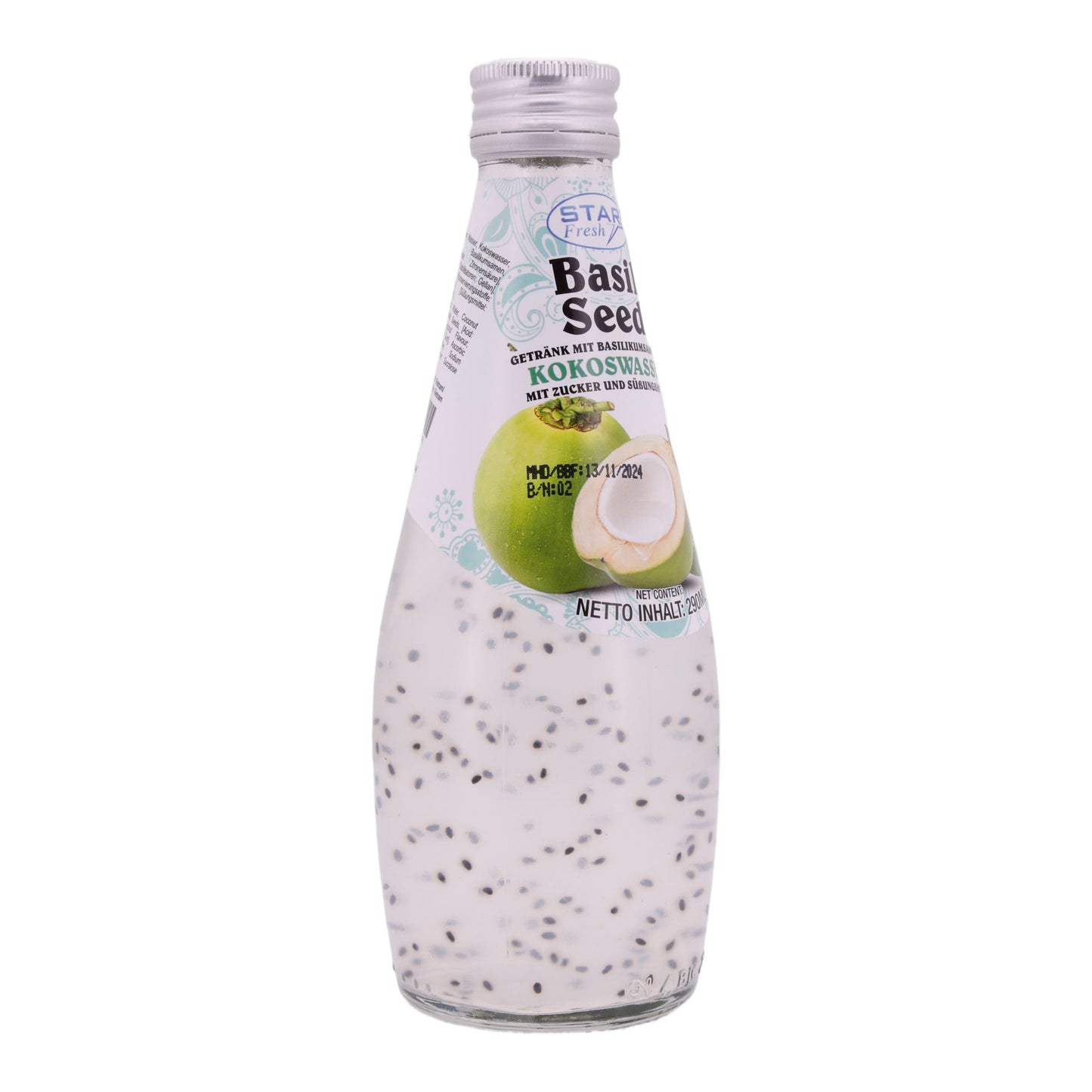 Bevanda ai semi di basilico Star Fresh | Rinfrescante | Con acqua di cocco | 290 ml
