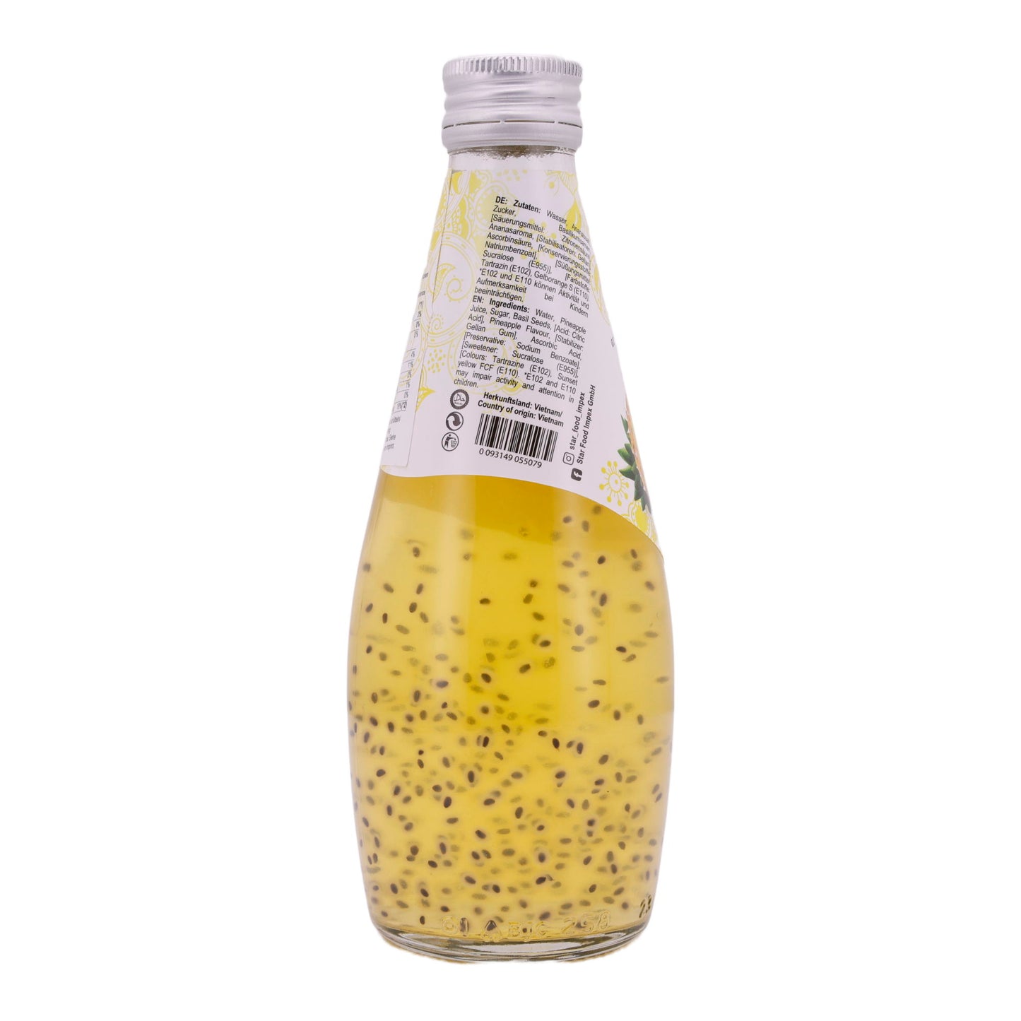 Boisson aux graines de basilic Star Fresh | Rafraîchissant | Avec jus d'ananas | 290 ml