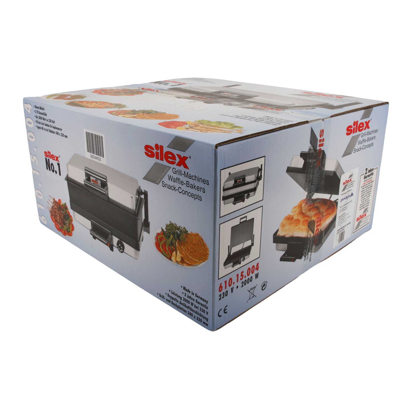 Silex No.1 Kontaktgrill 610.15.004 – 2000 W, Doppel-Antihaft, 34 × 22 cm