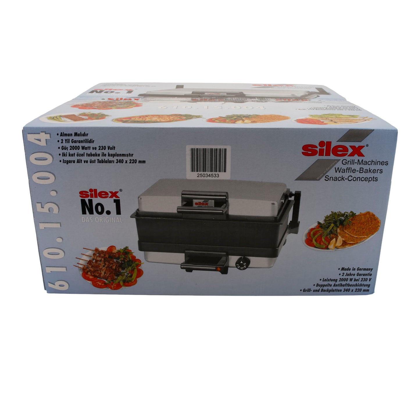 Silex No.1 Kontaktgrill 610.15.004 – 2000 W, Doppel-Antihaft, 34 × 22 cm