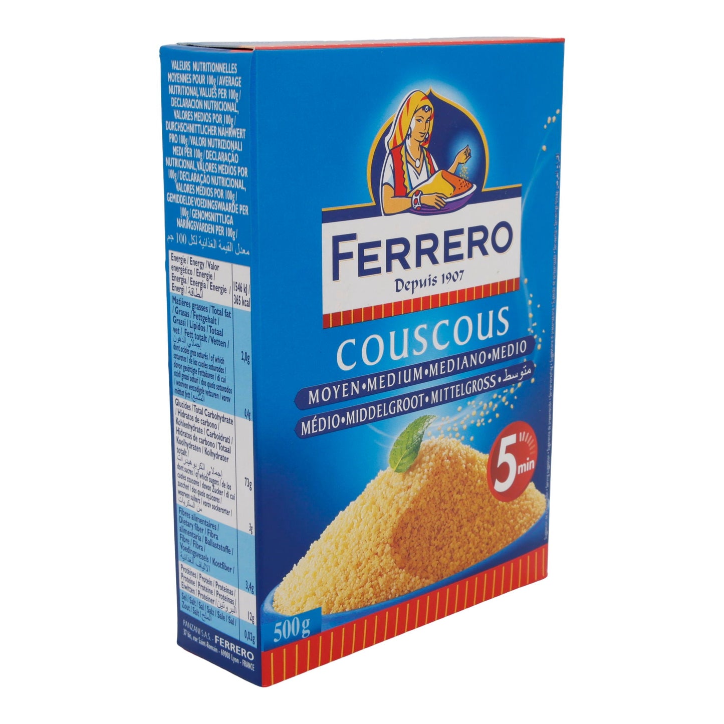 Couscous Ferrero | Medium Couscous | Hochwertiger Hartweizengrieß, perfekt für schnelle Gerichte | 500 g FERRERO