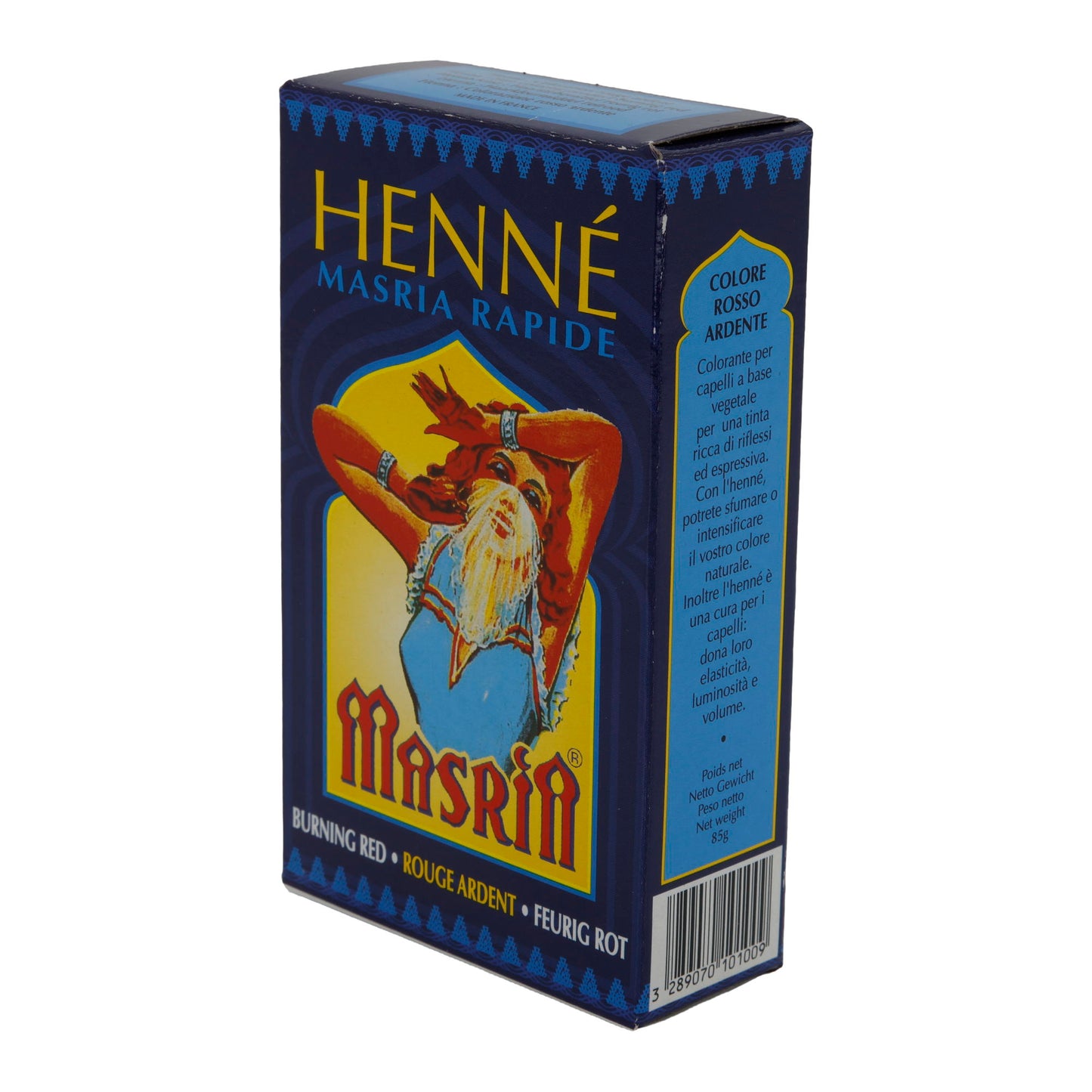 Haarfarbe Henné Masria Rapide | Pflanzenhaarfarbe | Feurig Rot | 85 g