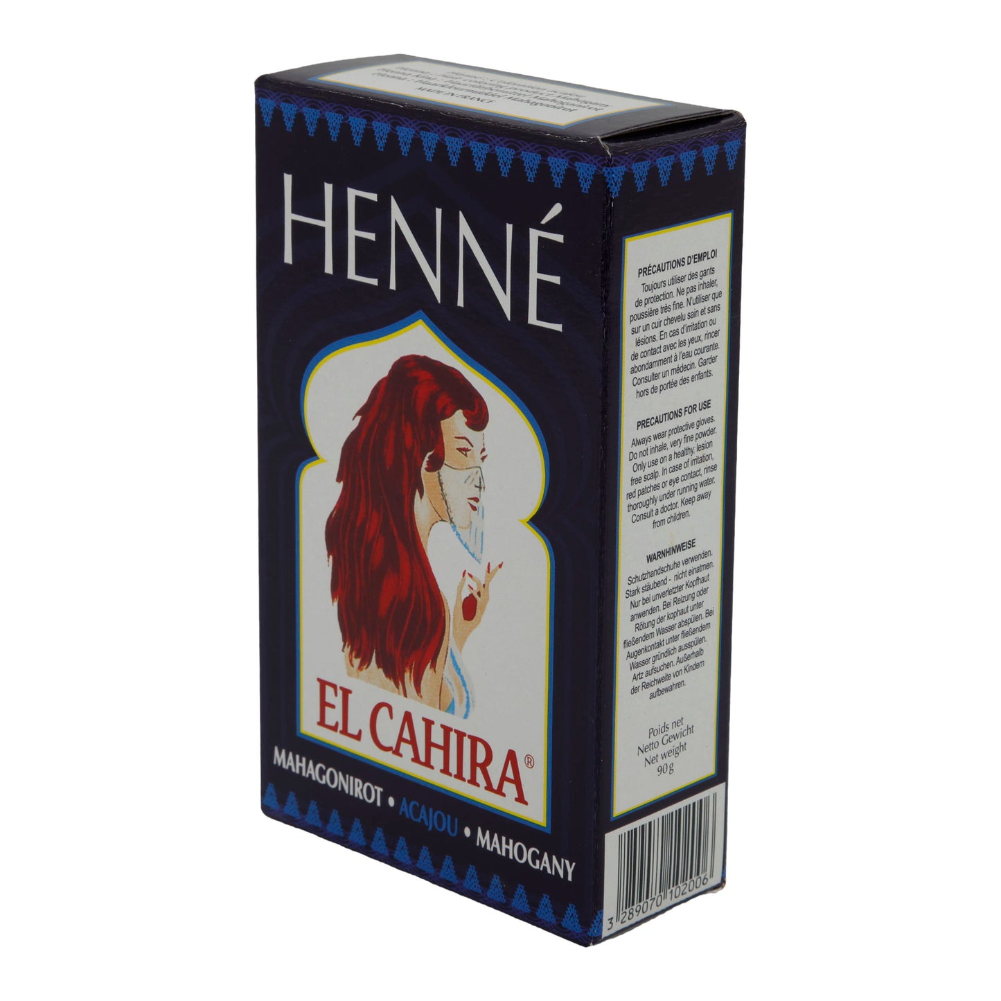 Haarfarbe Henné El Cahira | Pflanzenhaarfarbe | Mahagonirot | 90 g