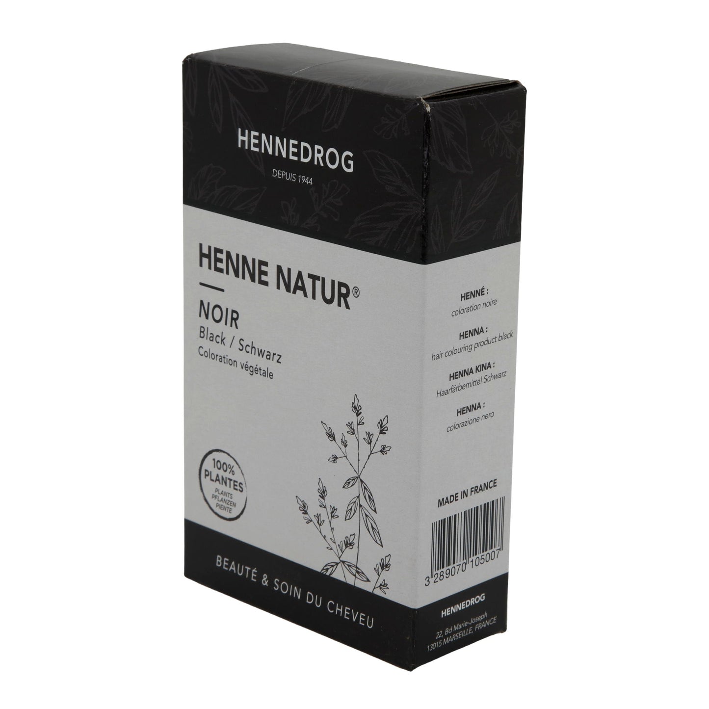 Haarfarbe Henne Natur® Noir | Haarfarbe | Pflanzenhaarfarbe | 90 g HENNEDROG
