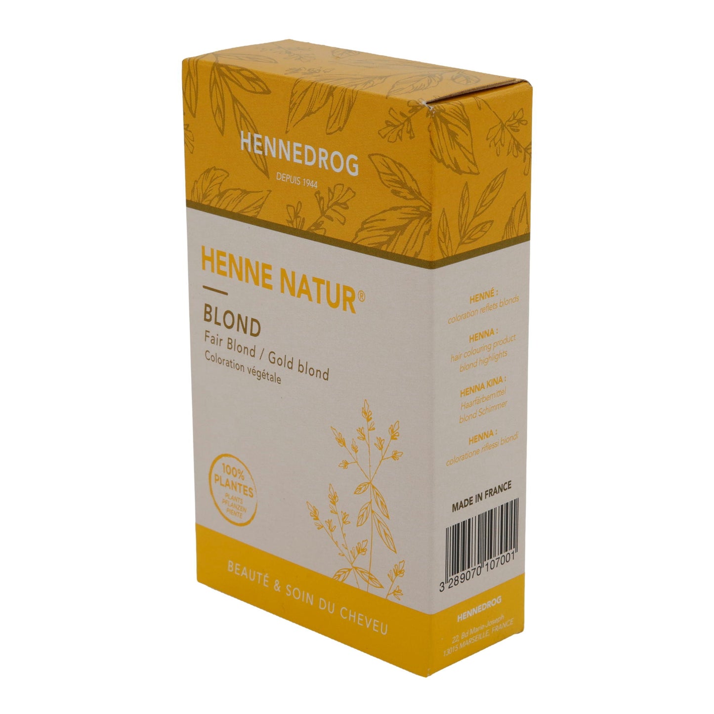Haarfarbe Henne Natur® Blond | Haarfarbe | Pflanzenhaarfarbe | 90 g HENNEDROG