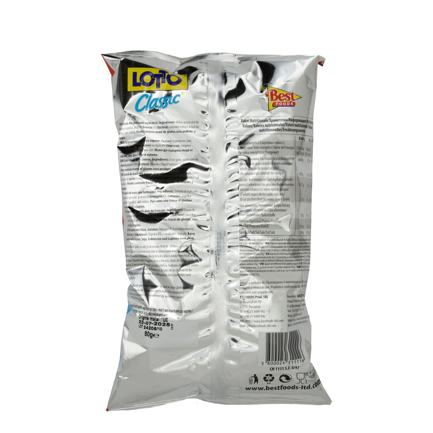 Maissnacks Lotto | Classic Snack | Ofengebacken mit Käse | 80g BEST FOODS