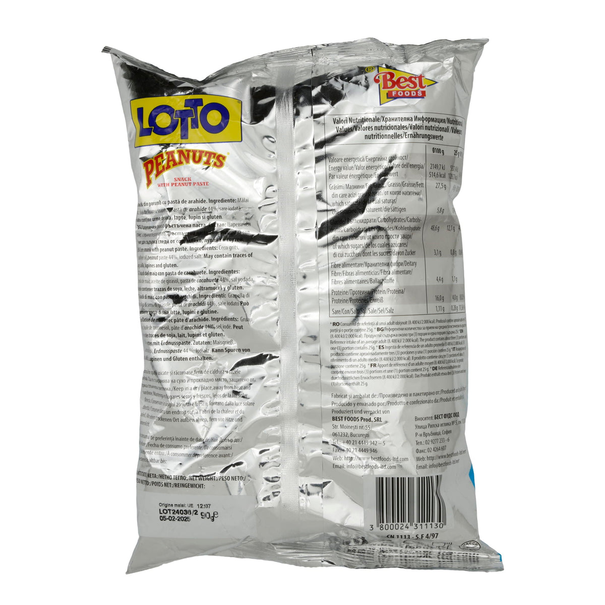 Peanuts Snack Lotto | Knuspriger Snack | Mit Erdnusscreme | 90 g LOTTO