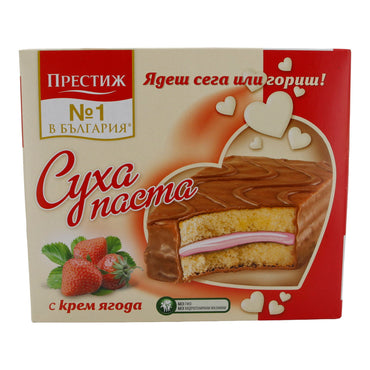 Suchtorte Prestige | Mit Erdbeercreme | Köstlicher Kuchen mit herrlichem Erdbeeraroma | 300 g PRESTIGE
