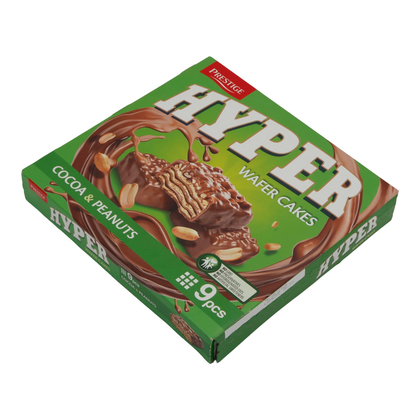 Hyper Waffle Cake Prestige | Pastry | With Cocoa and Peanut Filling | 9 Pieces, 167 g Pack