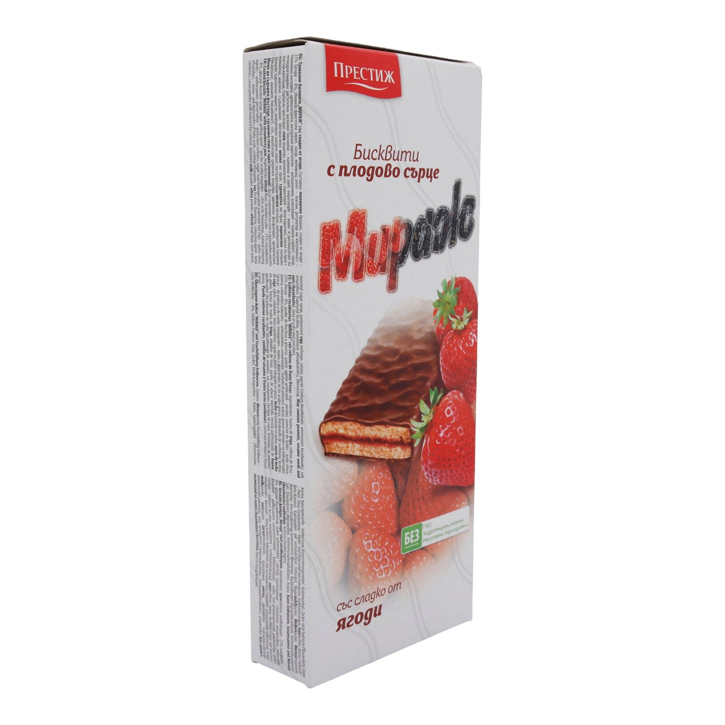 Erdbeer-Biskuits Mirage | Gebäck | Leckere Waffeln mit Erdbeerfüllung | 178 g Packung PRESTIGE