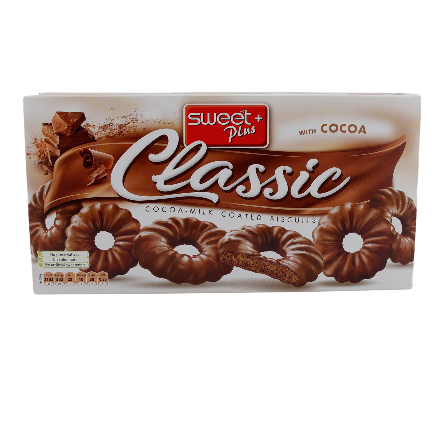 Kakaokoekjes Sweet Plus | Classic | Met melkchocoladecoating | 170 g