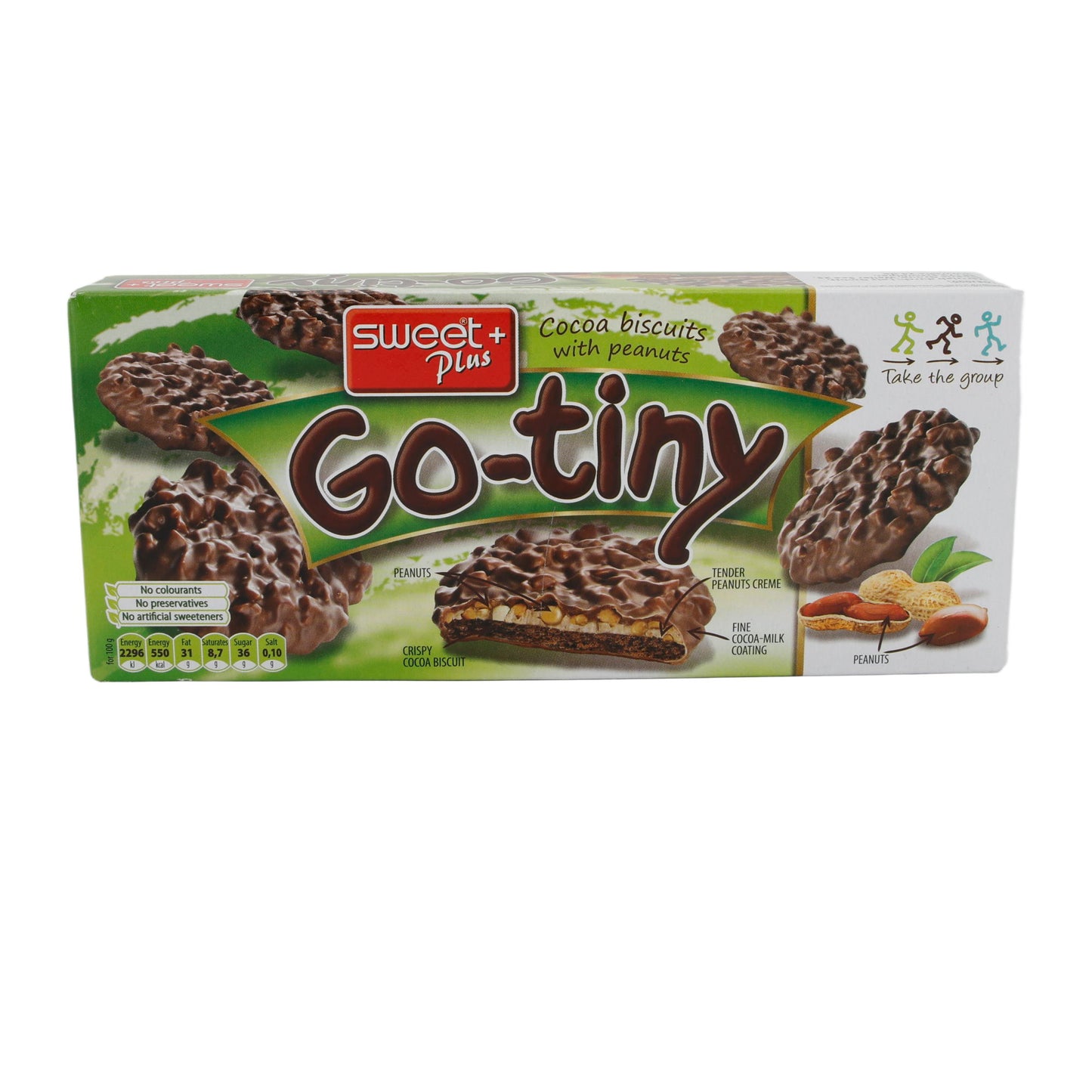 Biscotti al cioccolato Sweet Plus | Go-tiny | Con arachidi, perfetti per viaggiare | 130 g
