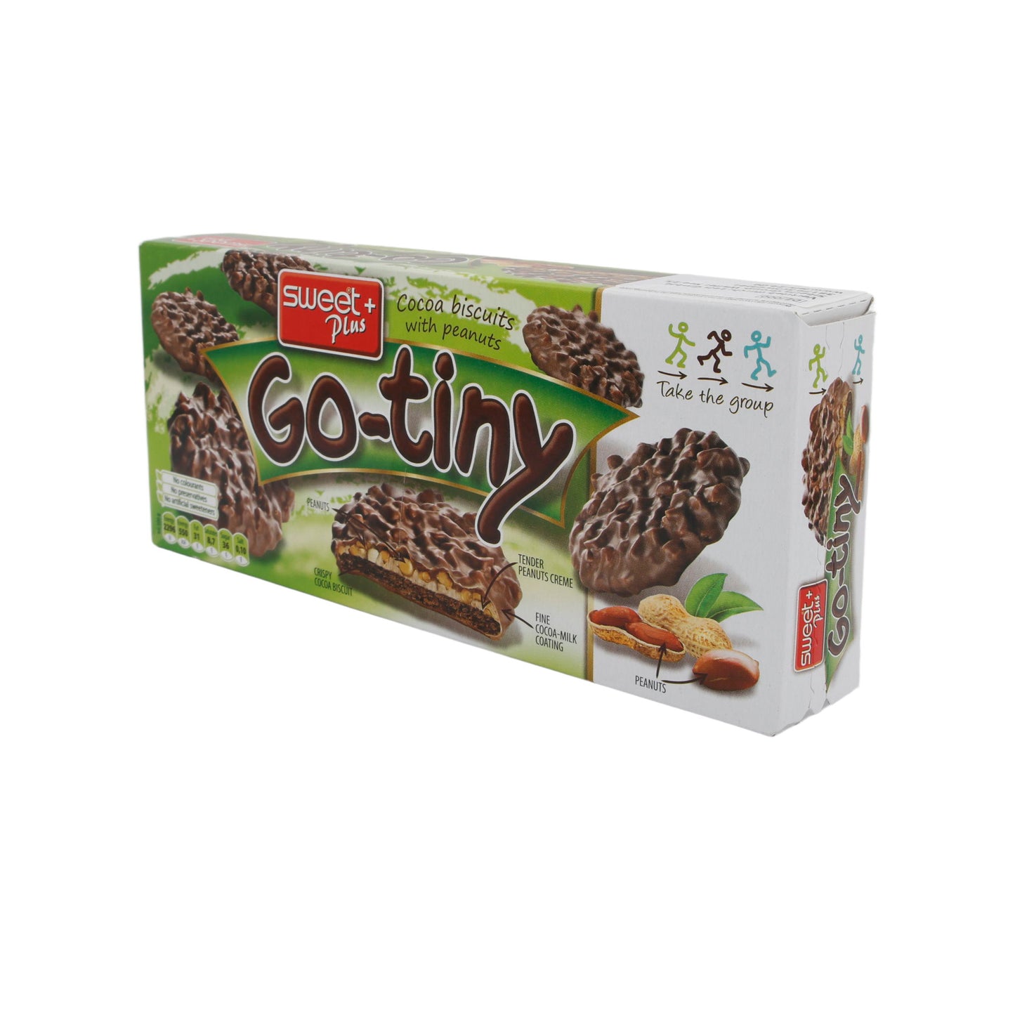 Chocoladekoekjes Sweet Plus | Go-tiny | Met pinda's, perfect voor onderweg | 130 g