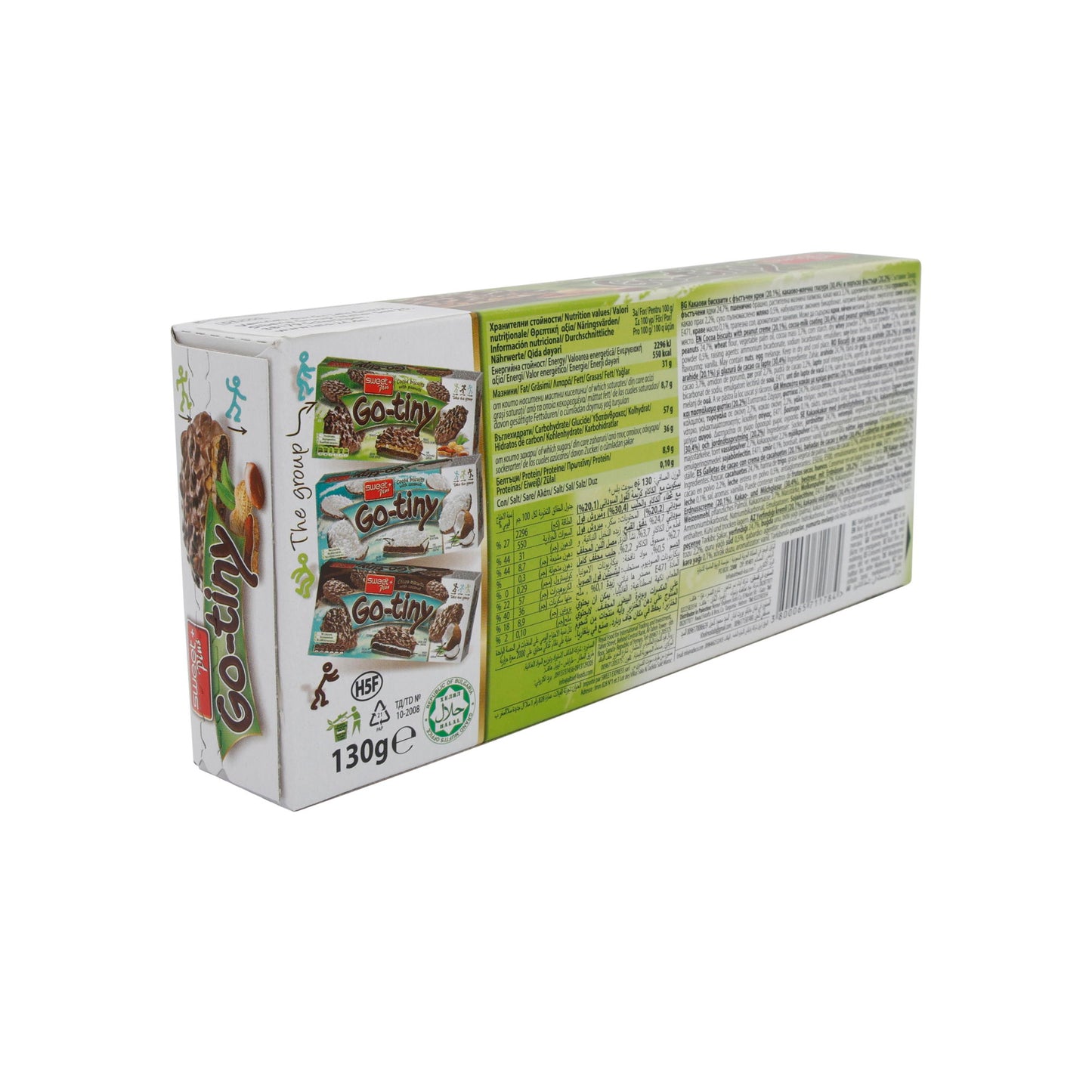 Biscotti al cioccolato Sweet Plus | Go-tiny | Con arachidi, perfetti per viaggiare | 130 g