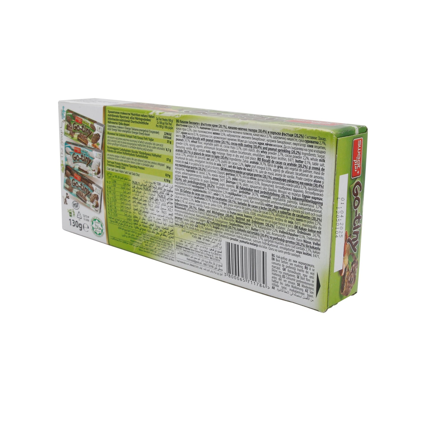 Biscotti al cioccolato Sweet Plus | Go-tiny | Con arachidi, perfetti per viaggiare | 130 g