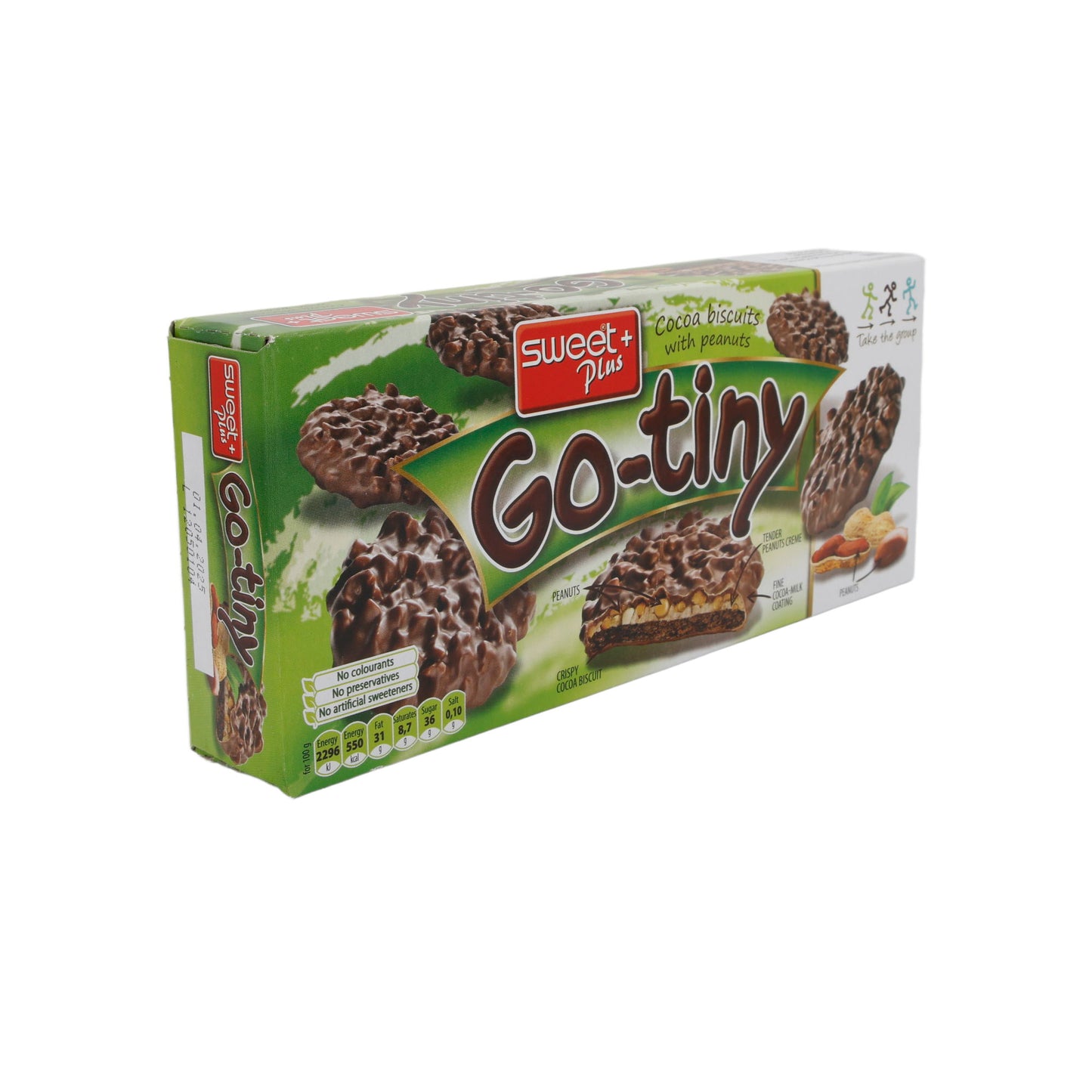 Biscotti al cioccolato Sweet Plus | Go-tiny | Con arachidi, perfetti per viaggiare | 130 g