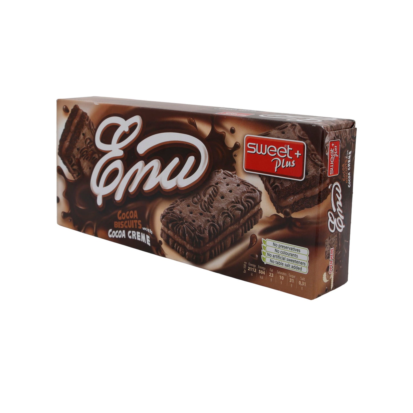 Cocoa Biscuits Emu | Met Cocoa Crème | Heerlijke chocoladekoekjes met chocoladecrèmevulling | 160g