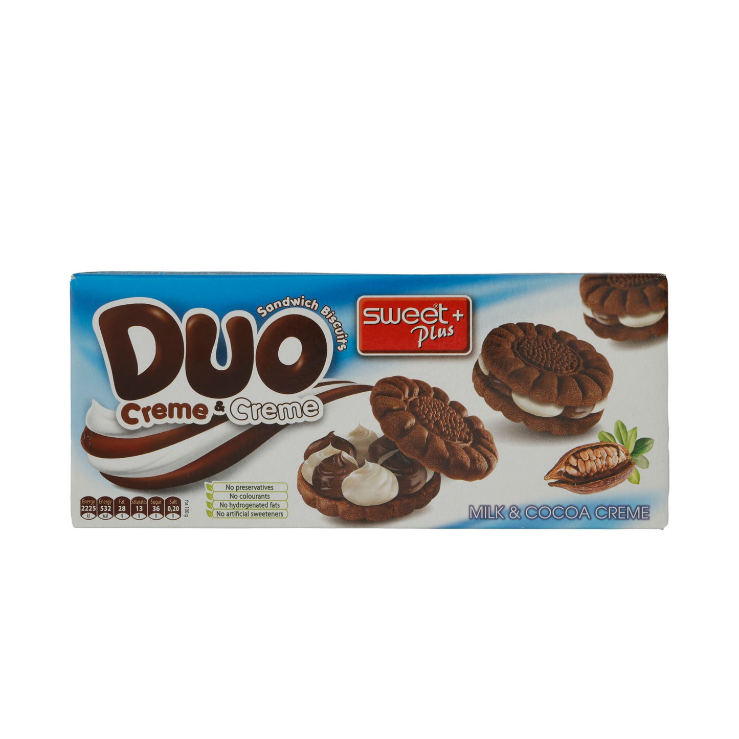 Crème & Crème Sandwich Koekjes Duo | Koekje | Melk- en cacaocrème | 165 g