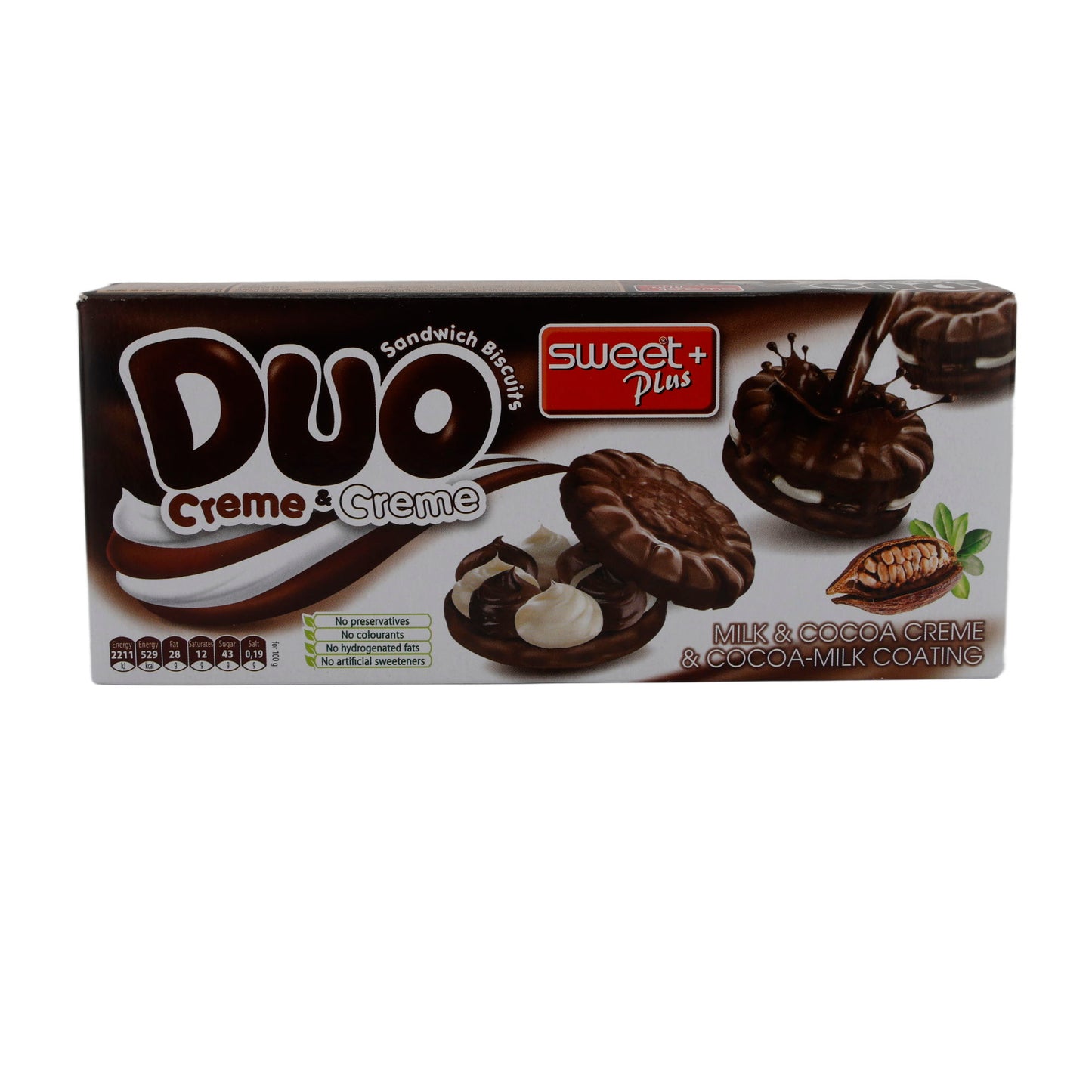 DUO Sweet Plus | Koekje | Met melk- en cacaocrème en laagje | 150 g
