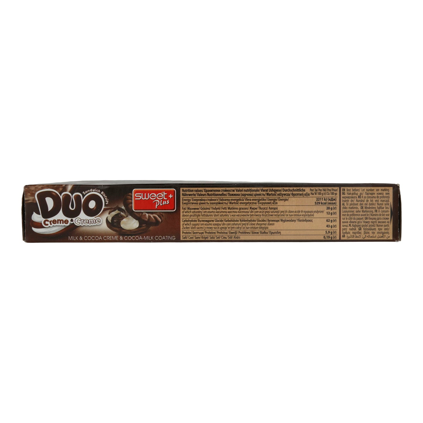 DUO Sweet Plus | Koekje | Met melk- en cacaocrème en laagje | 150 g