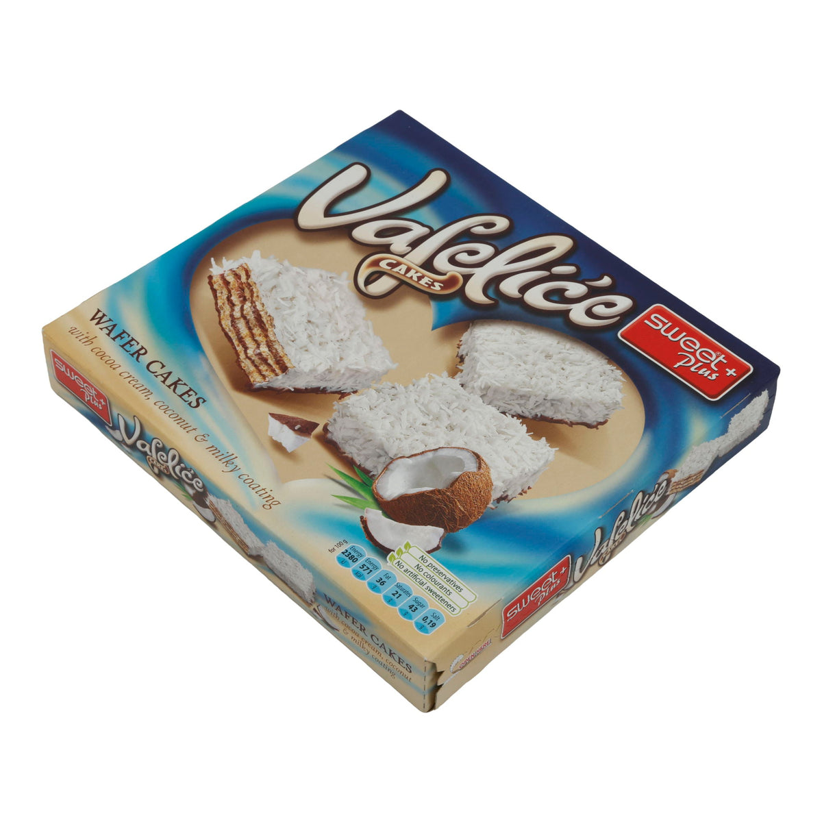 Waffelkekse Sweet Plus | Vafelice Cakes | Mit Kakao, Kokos & Milchglasur | 155 g SWEET PLUS
