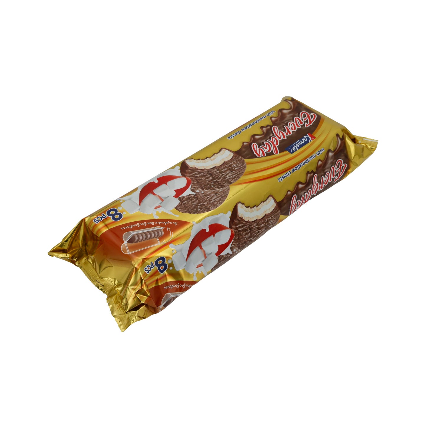 Biscotti al cioccolato quotidiani Karmela | Con marshmallow | Cioccolato fondente e ripieno soffice | 8 pezzi