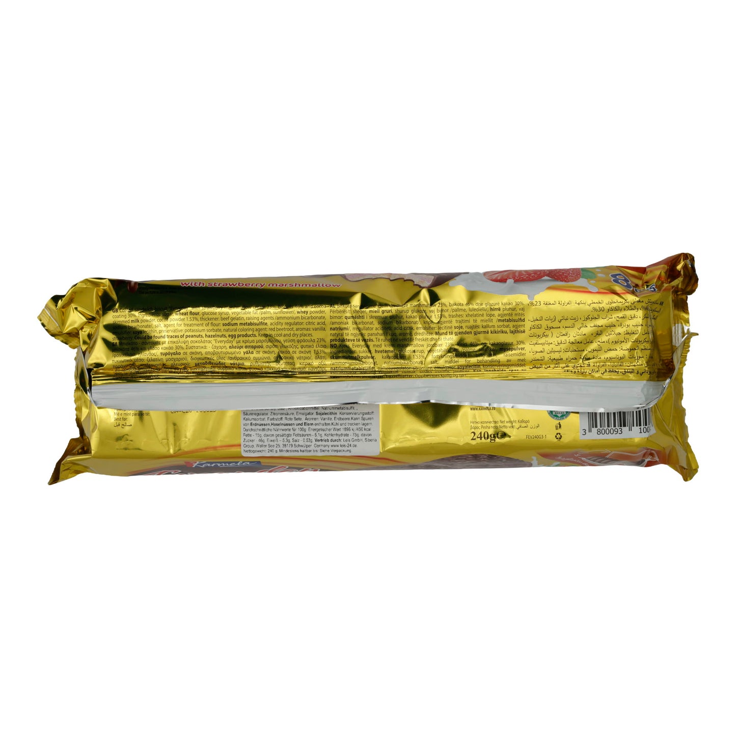 Biscotti al cioccolato Karmela | Con marshmallow alla fragola | Cioccolato fondente e ripieno soffice | 8 pezzi