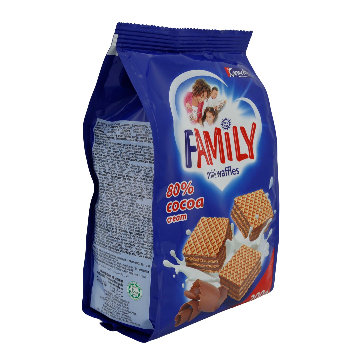 Waffeln Karmela Family | Mini | Mit 80 % Kakao-Creme | 200g