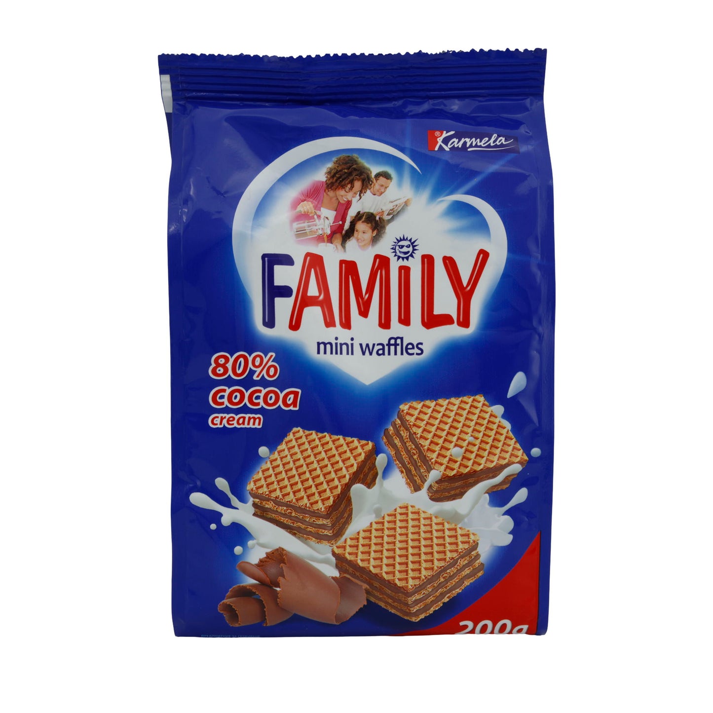 Waffeln Karmela Family | Mini | Mit 80 % Kakao-Creme | 200g
