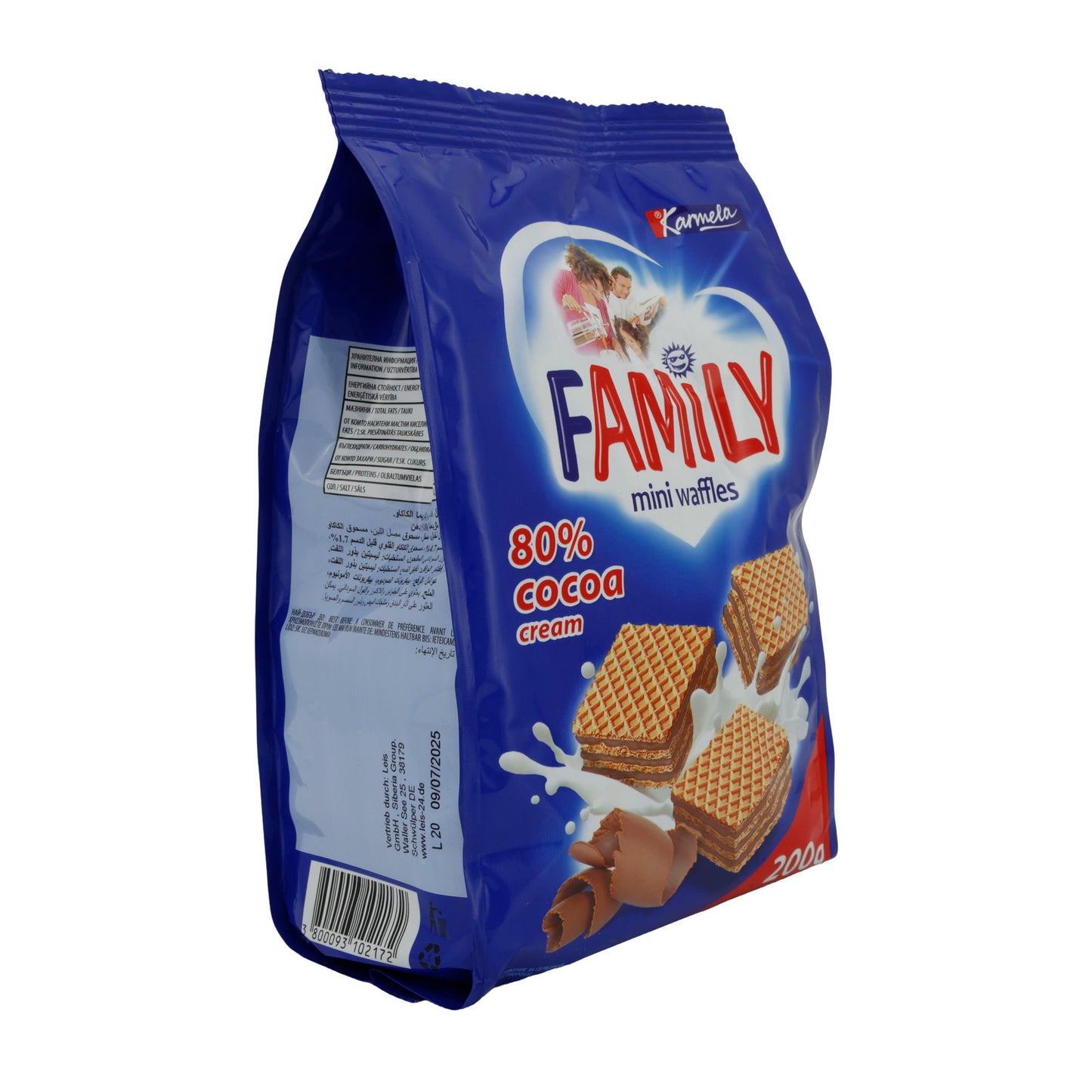 Waffeln Karmela Family | Mini | Mit 80 % Kakao-Creme | 200g