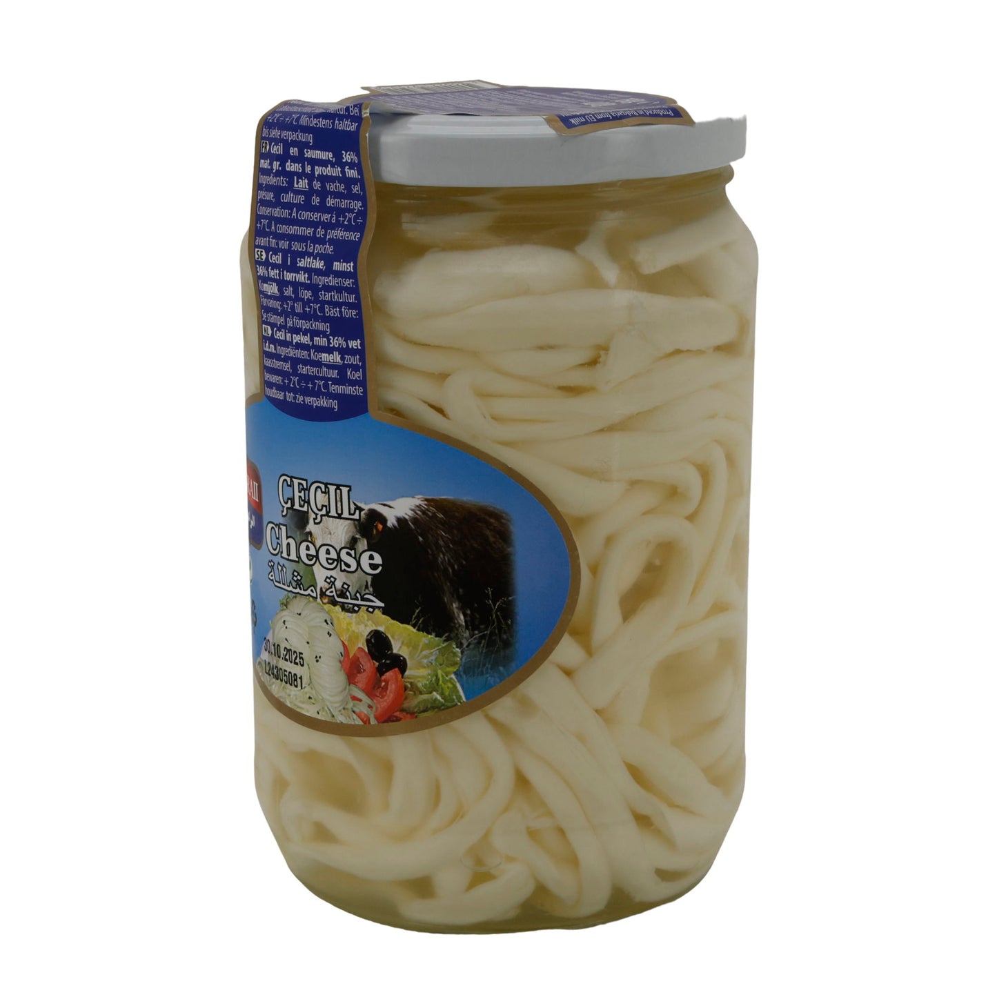 Formaggio Salzlakenkäse Al-Raii | Formaggio Çeçil | Fibroso, da latte vaccino | 780g (400g peso sgocciolato)