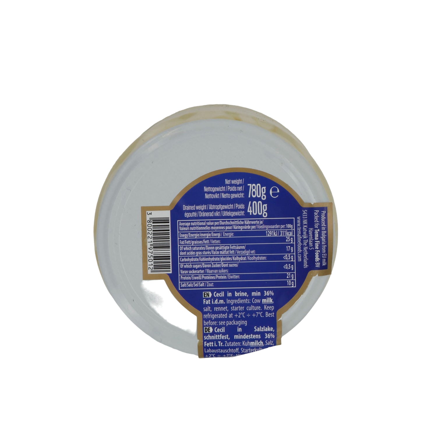 Formaggio Salzlakenkäse Al-Raii | Formaggio Çeçil | Fibroso, da latte vaccino | 780g (400g peso sgocciolato)