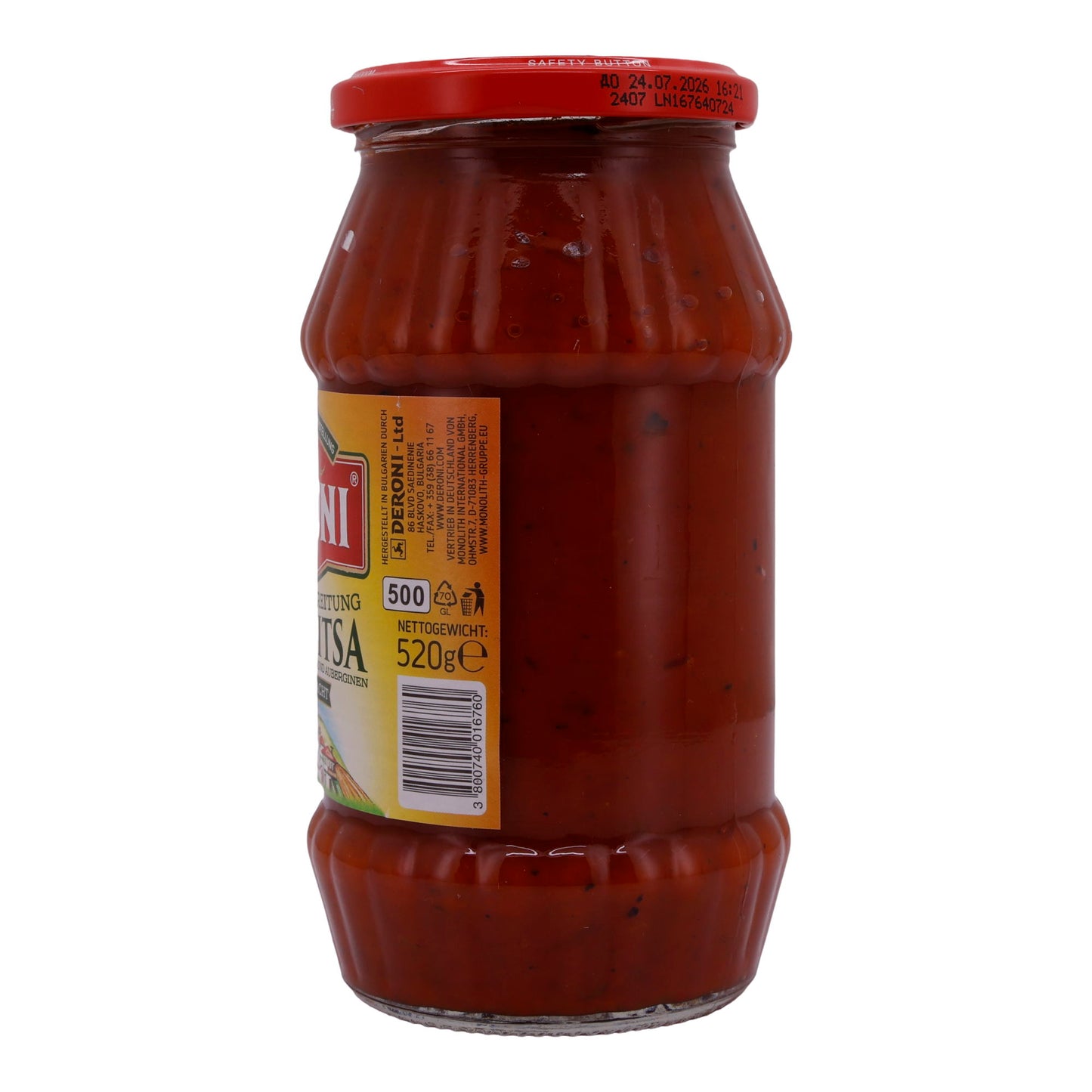 Preparazione di verdure Deroni | Lutenitsa | Con peperoni grigliati e melanzane | 520g