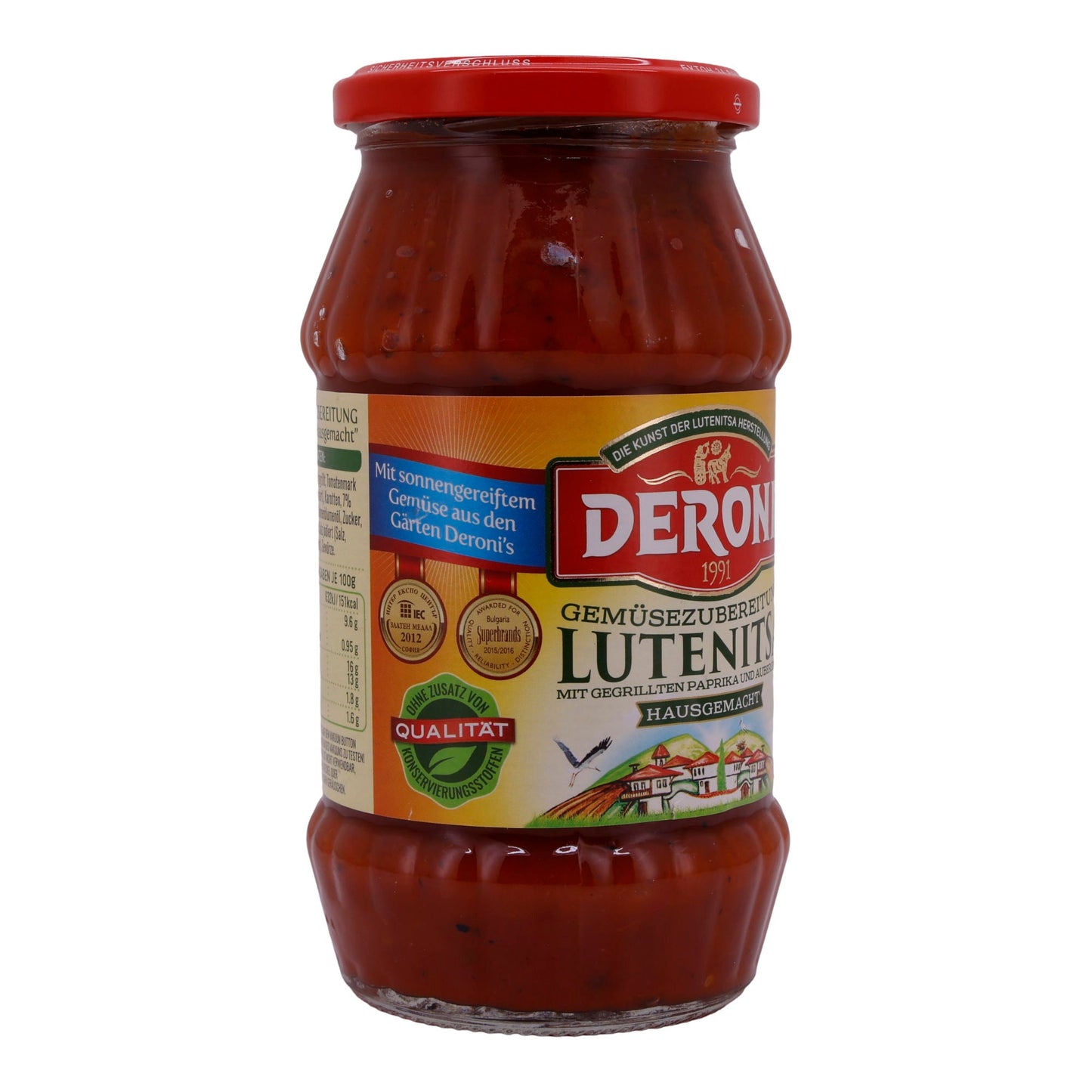 Gemüsezubereitung Deroni | Lutenitsa | Mit gegrillter Paprika & Auberginen | 520g DERONI