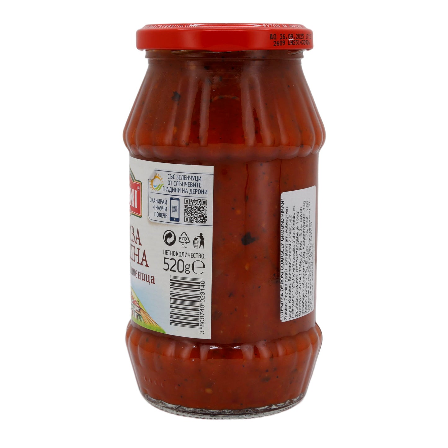 Lutenitsa Deroni | Pittig | 100 % natuurlijke ingrediënten | 520g